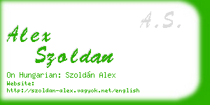 alex szoldan business card